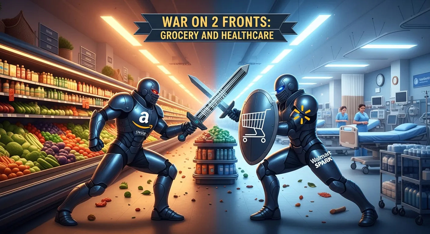 The Retail Showdown: How Amazon and Walmart Are Reinventing Grocery and Healthcare